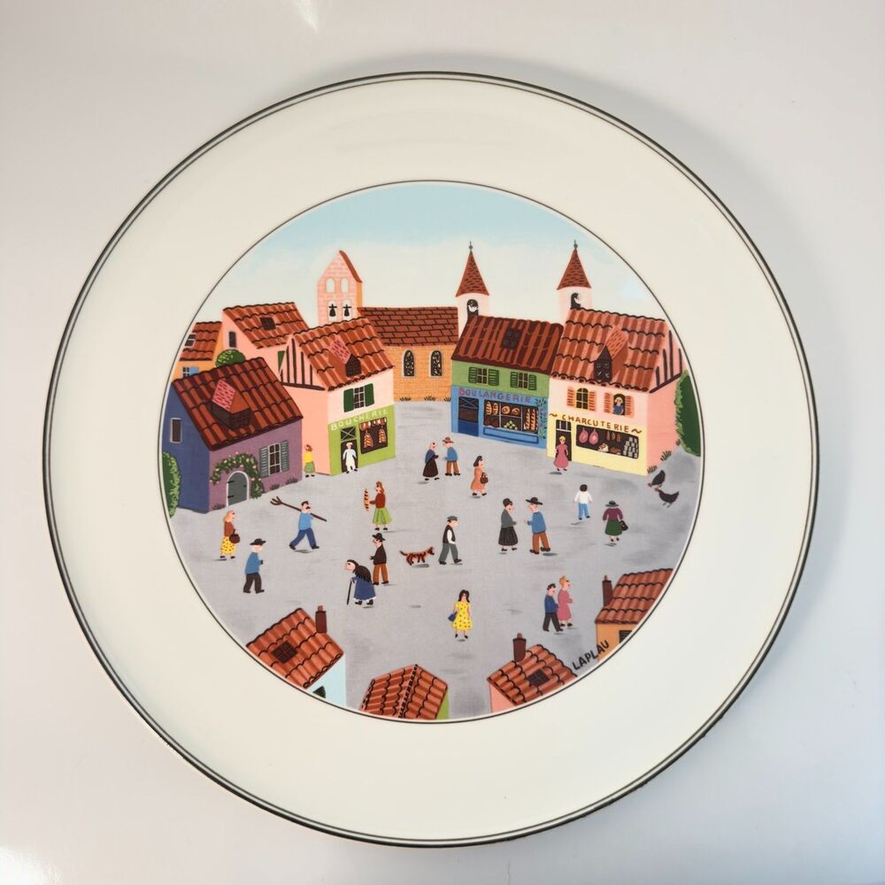 Villeroy and Boch Design Naif Old Village Square 12" Round Cake Plate Chop Plate